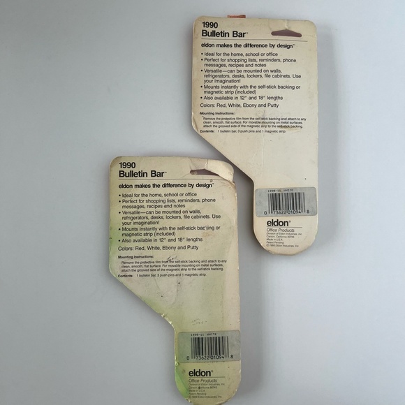 NWT 2 Vintage 6" Bulletin Cork Bar 1990 Push Pin - Picture 4 of 4